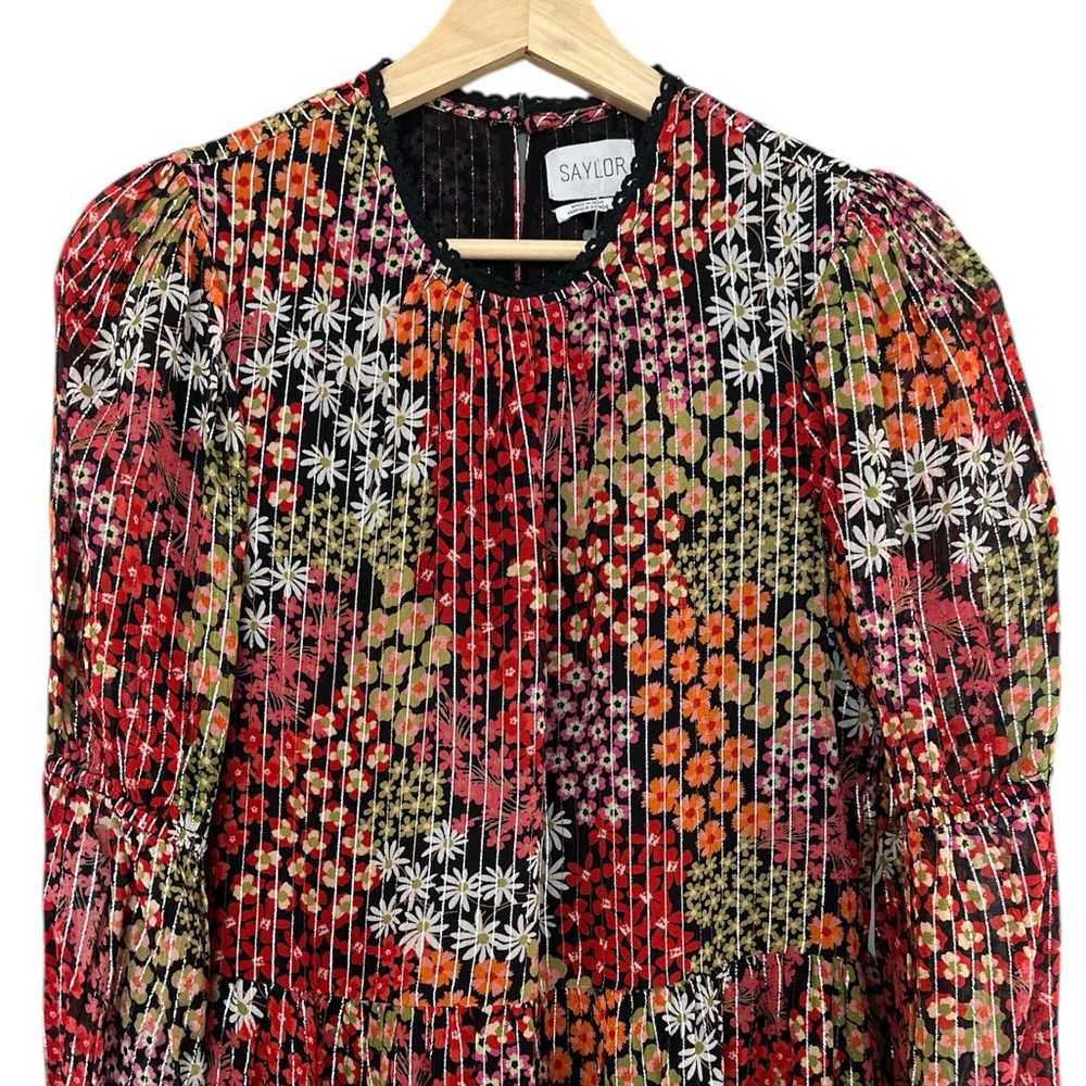 SAYLOR Talley Floral Print Long Sleeve Minidress In Multi - Picture 4 of 10